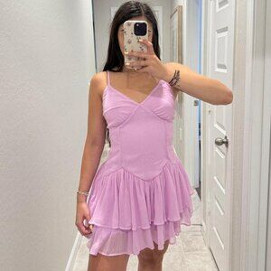 Abercrombie & Fitch Dropped Waist Ruffle Tiered Mini Dress Size Large